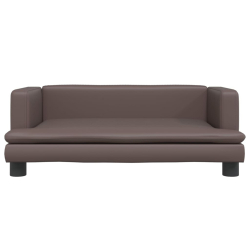Sofa dla dzieci, brązowa, 80x45x30 cm, sztuczna skóra