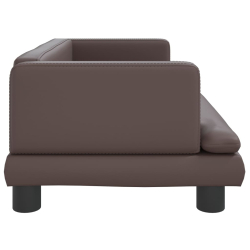 Sofa dla dzieci, brązowa, 80x45x30 cm, sztuczna skóra