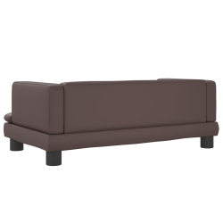 Sofa dla dzieci, brązowa, 80x45x30 cm, sztuczna skóra