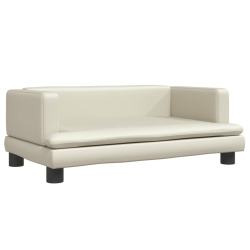 Sofa dla dzieci, kremowa, 80x45x30 cm, sztuczna skóra