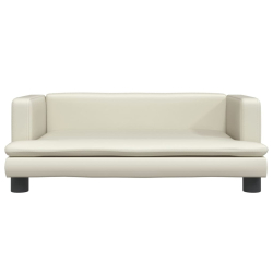 Sofa dla dzieci, kremowa, 80x45x30 cm, sztuczna skóra