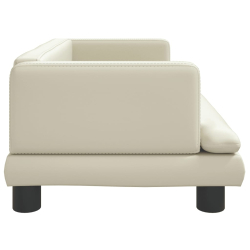 Sofa dla dzieci, kremowa, 80x45x30 cm, sztuczna skóra