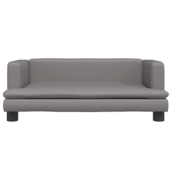 Sofa dla dzieci, szara, 80x45x30 cm, sztuczna skóra