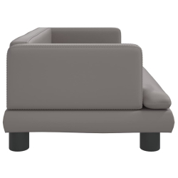 Sofa dla dzieci, szara, 80x45x30 cm, sztuczna skóra
