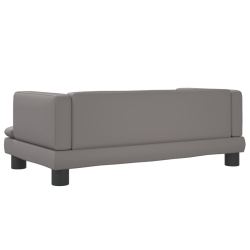 Sofa dla dzieci, szara, 80x45x30 cm, sztuczna skóra