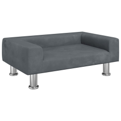 Sofa dla dzieci, ciemnoszara, 70x45x26,5 cm, aksamit