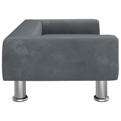 Sofa dla dzieci, ciemnoszara, 70x45x26,5 cm, aksamit