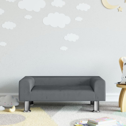 Sofa dla dzieci, ciemnoszara, 70x45x26,5 cm, aksamit