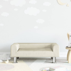 Sofa dla dzieci, kremowa, 70x45x26,5 cm, aksamitna