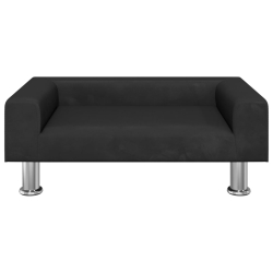 Sofa dla dzieci, czarna, 70x45x26,5 cm, aksamitna