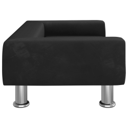 Sofa dla dzieci, czarna, 70x45x26,5 cm, aksamitna