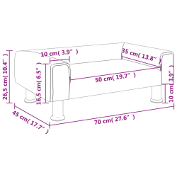 Sofa dla dzieci, brązowa, 70x45x26,5 cm, aksamitna