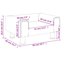 Sofa dla dzieci, ciemnoszara, 50x40x26,5 cm, aksamitna