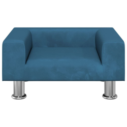Sofa dla dzieci, niebieska, 50x40x26,5 cm, aksamitna