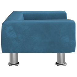 Sofa dla dzieci, niebieska, 50x40x26,5 cm, aksamitna