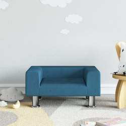 Sofa dla dzieci, niebieska, 50x40x26,5 cm, aksamitna