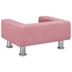 Sofa dla dzieci, różowa, 50x40x26,5 cm, aksamitna