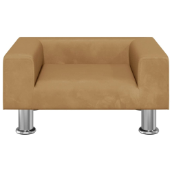 Sofa dla dzieci, brązowa, 50x40x26,5 cm, aksamitna