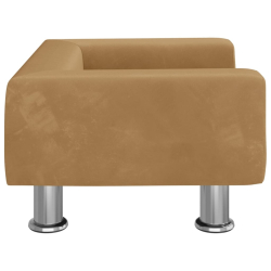 Sofa dla dzieci, brązowa, 50x40x26,5 cm, aksamitna