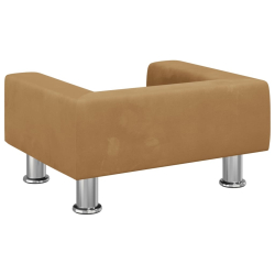 Sofa dla dzieci, brązowa, 50x40x26,5 cm, aksamitna