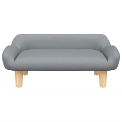 Sofa dla dzieci, jasnoszara, 70x40x24 cm, obita tkaniną