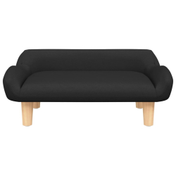 Sofa dla dzieci, czarna, 70x40x24 cm, obita tkaniną