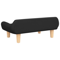 Sofa dla dzieci, czarna, 70x40x24 cm, obita tkaniną