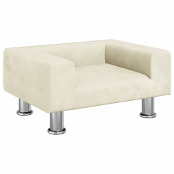 Sofa dla dzieci, kremowa, 50x40x26,5 cm, aksamitna