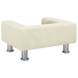 Sofa dla dzieci, kremowa, 50x40x26,5 cm, aksamitna