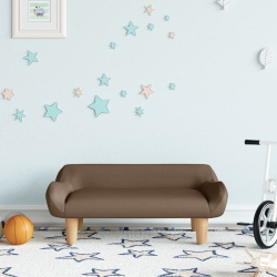 Sofa dla dzieci, brązowa, 70x40x24 cm, obita tkaniną