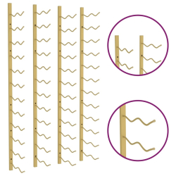Uchwyty ścienne na 24 butelki wina, 2 szt., złote, żelazne