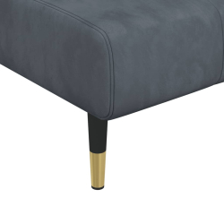 Sofa rozkładana L, ciemnoszara, 275x140x70 cm, aksamit