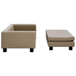 Sofa dziecięca z podnóżkiem, cappuccino, 100x50x30 cm, ekoskóra