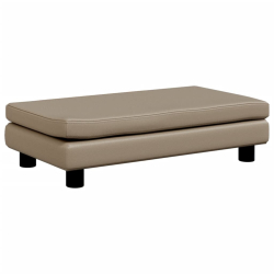 Sofa dziecięca z podnóżkiem, cappuccino, 100x50x30 cm, ekoskóra
