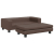 Sofa dziecięca z podnóżkiem, brązowa, 100x50x30 cm, ekoskóra