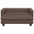 Sofa dziecięca z podnóżkiem, brązowa, 100x50x30 cm, ekoskóra