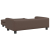 Sofa dziecięca z podnóżkiem, brązowa, 100x50x30 cm, ekoskóra