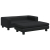 Sofa dziecięca z podnóżkiem, czarna, 100x50x30 cm, ekoskóra