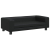 Sofa dziecięca z podnóżkiem, czarna, 100x50x30 cm, ekoskóra