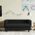 Sofa dziecięca z podnóżkiem, czarna, 100x50x30 cm, ekoskóra