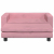 Sofa dziecięca z podnóżkiem, różowa, 100x50x30 cm, aksamit