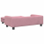 Sofa dziecięca z podnóżkiem, różowa, 100x50x30 cm, aksamit