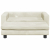 Sofa dziecięca z podnóżkiem, kremowa, 100x50x30 cm, aksamit