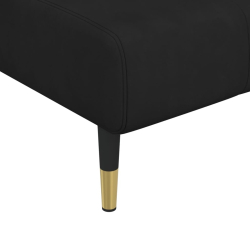 Sofa rozkładana L, czarna, 275x140x70 cm, aksamit
