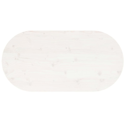 Blat stołu, biały, 100x50x2,5 cm, lite drewno sosnowe, owalny