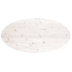 Blat stołu, biały, 90x45x2,5 cm, lite drewno sosnowe, owalny