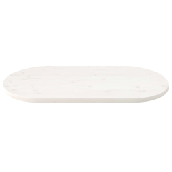 Blat stołu, biały, 90x45x2,5 cm, lite drewno sosnowe, owalny