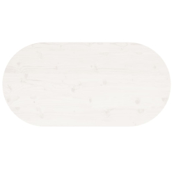 Blat stołu, biały, 90x45x2,5 cm, lite drewno sosnowe, owalny