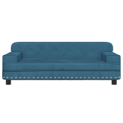 Sofa dla dzieci, niebieska, 90x53x30 cm, aksamit