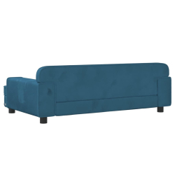 Sofa dla dzieci, niebieska, 90x53x30 cm, aksamit
